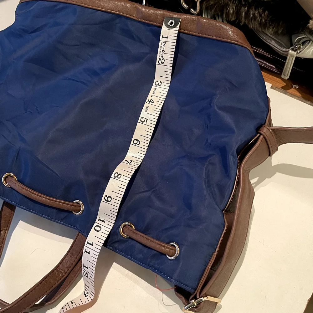 Authentic imported nylon bag blue and brown - Picture 9 of 15